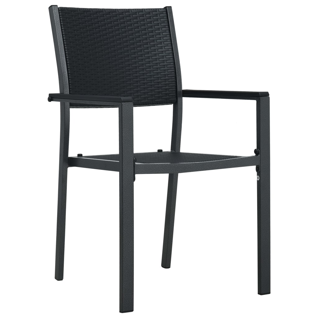 Garden Chair | Set of 2 | Black | Plastic and steel | Standard