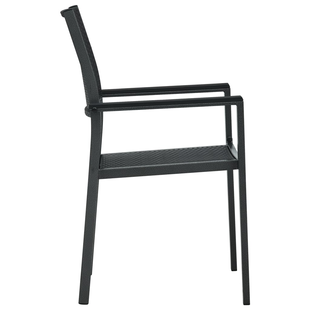 Garden Chair | Set of 2 | Black | Plastic and steel | Standard
