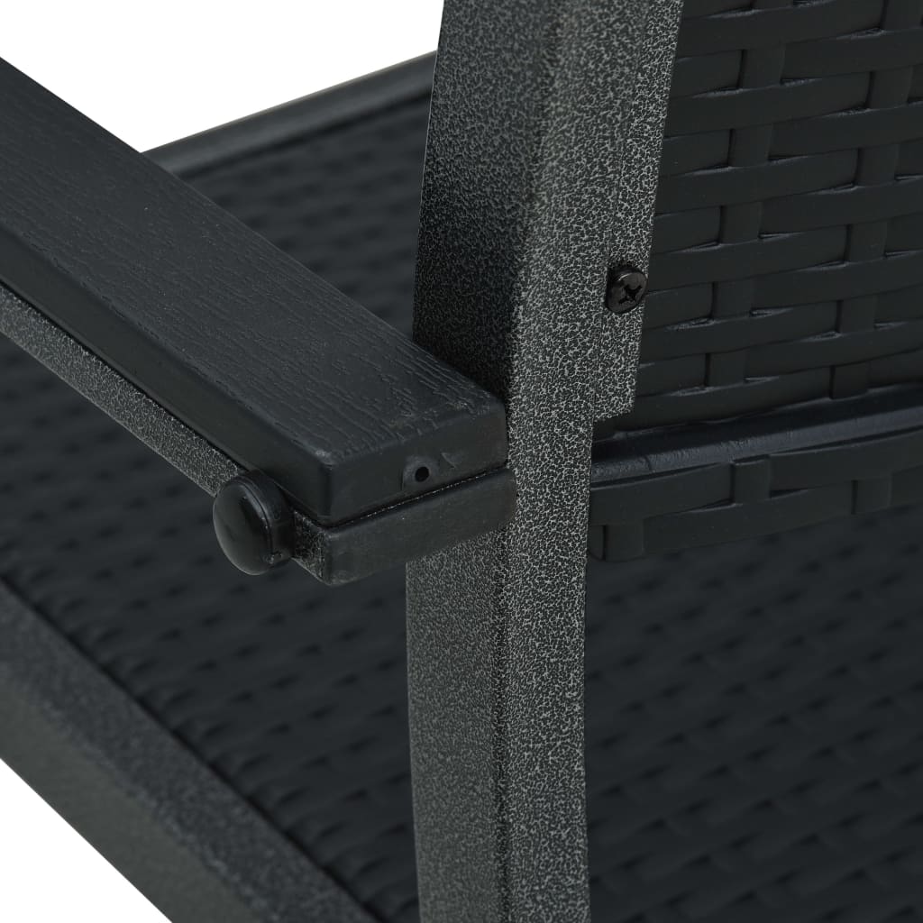 Garden Chair | Set of 2 | Black | Plastic and steel | Standard