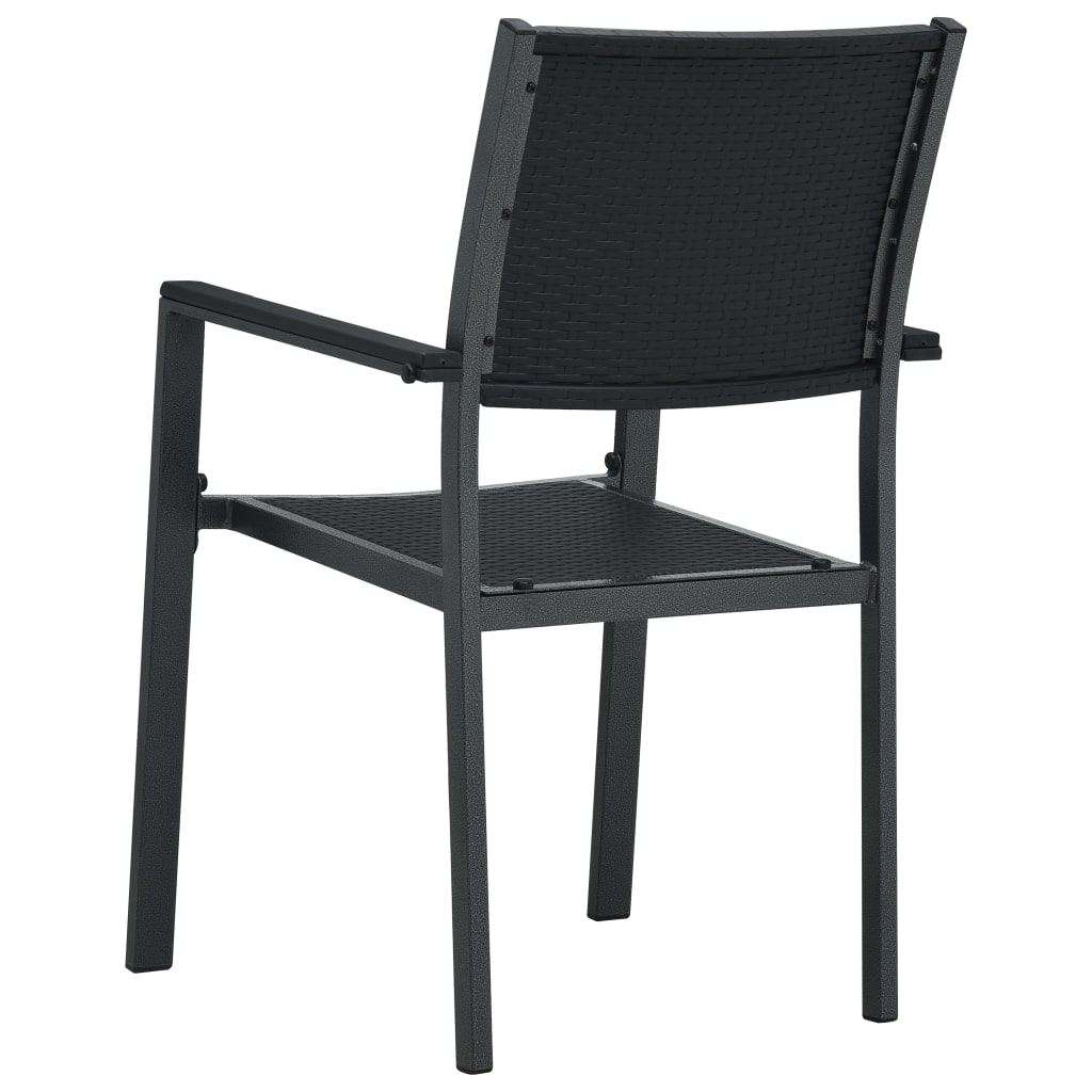 Garden Chair | Set of 4 | Black | Plastic, Steel | Standard | Lightweight