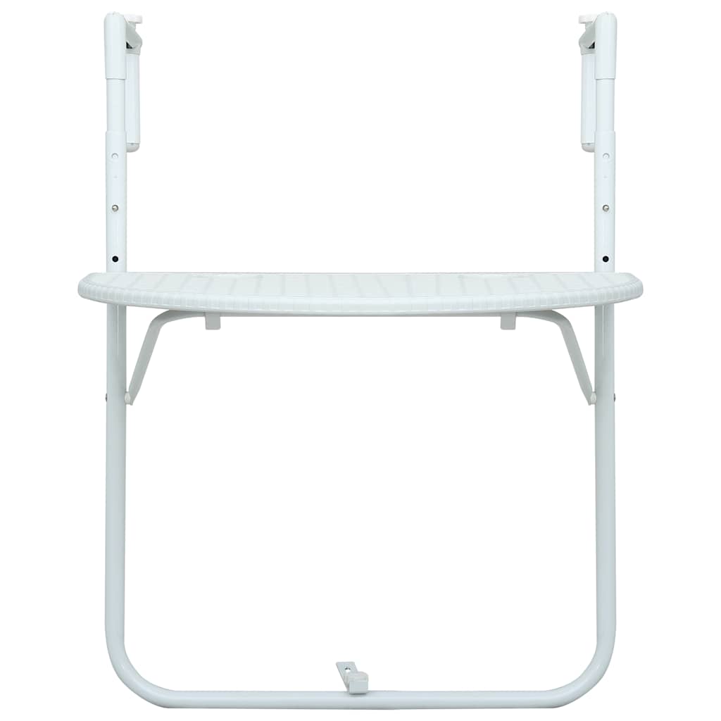 47893 vidaXL Hanging Balcony Table White 60x64x83,5 cm Plastic Rattan Look
