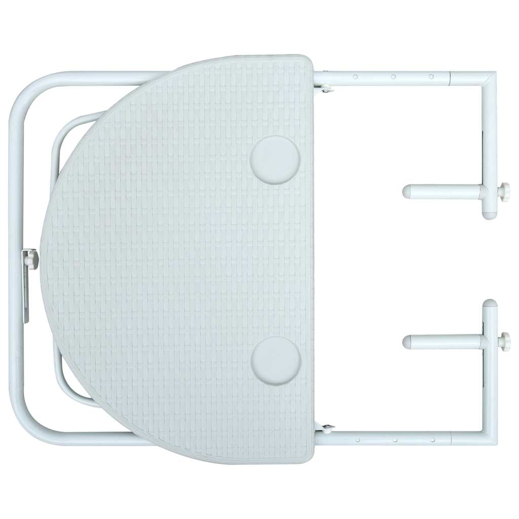 47893 vidaXL Hanging Balcony Table White 60x64x83,5 cm Plastic Rattan Look