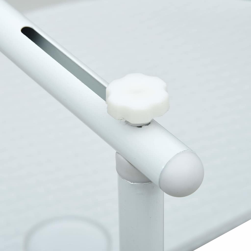 47893 vidaXL Hanging Balcony Table White 60x64x83,5 cm Plastic Rattan Look