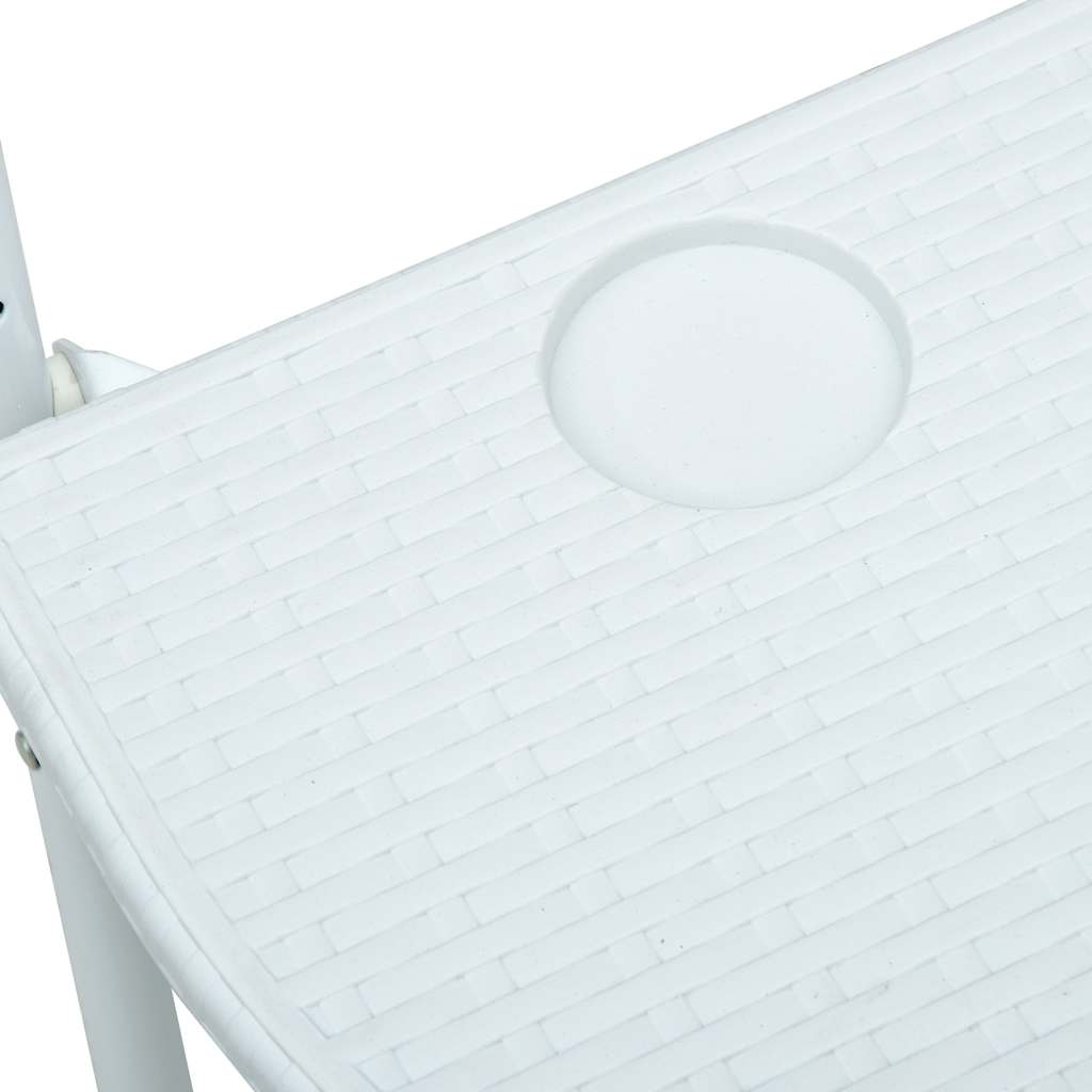 47893 vidaXL Hanging Balcony Table White 60x64x83,5 cm Plastic Rattan Look