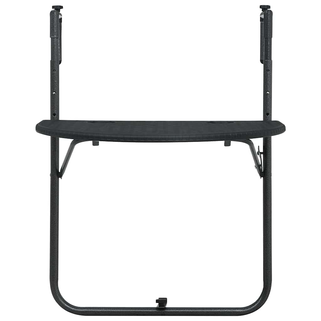 47894 vidaXL Hanging Balcony Table Black 60x64x83,5 cm Plastic Rattan Look