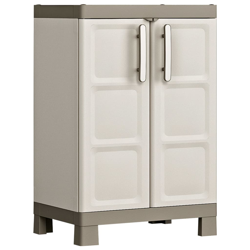 Low Storage Cabinet Excellence Beige and Taupe 97 cm