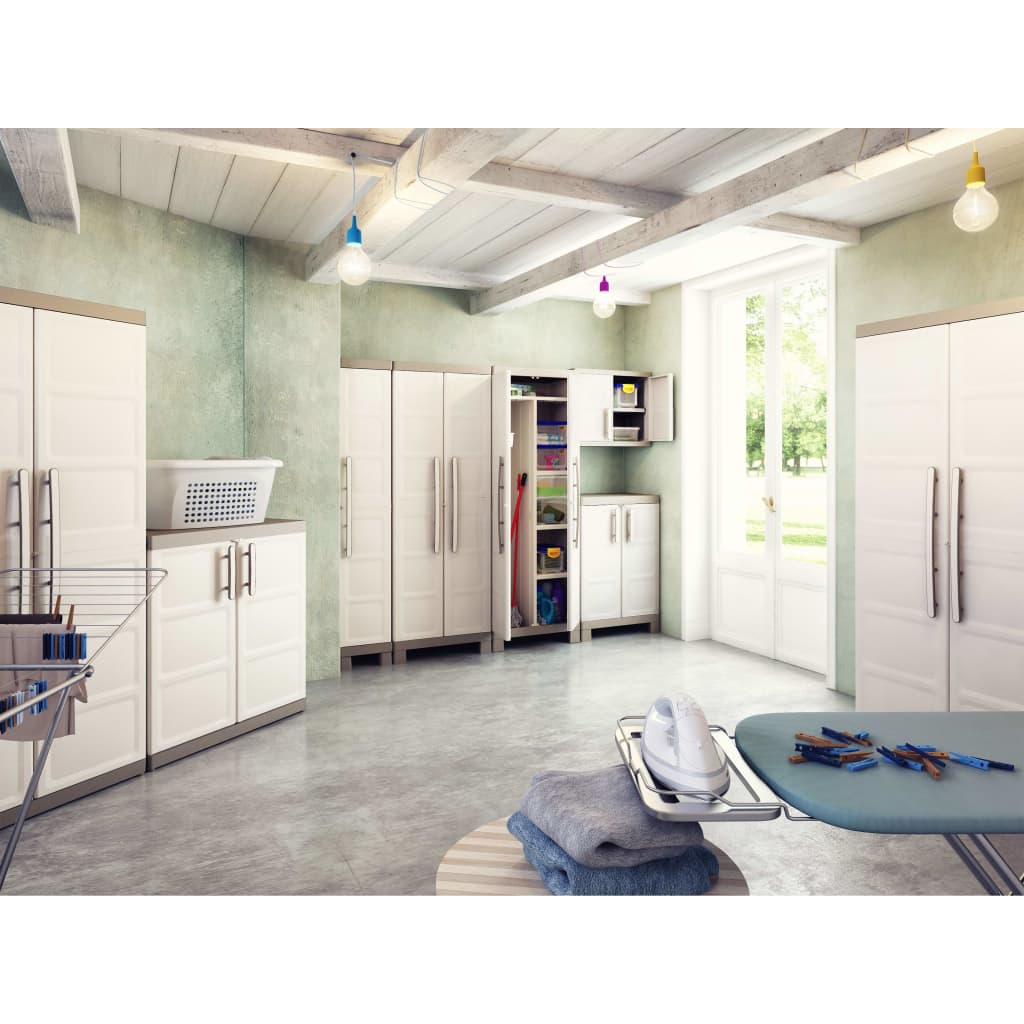 Low Storage Cabinet Excellence Beige and Taupe 97 cm