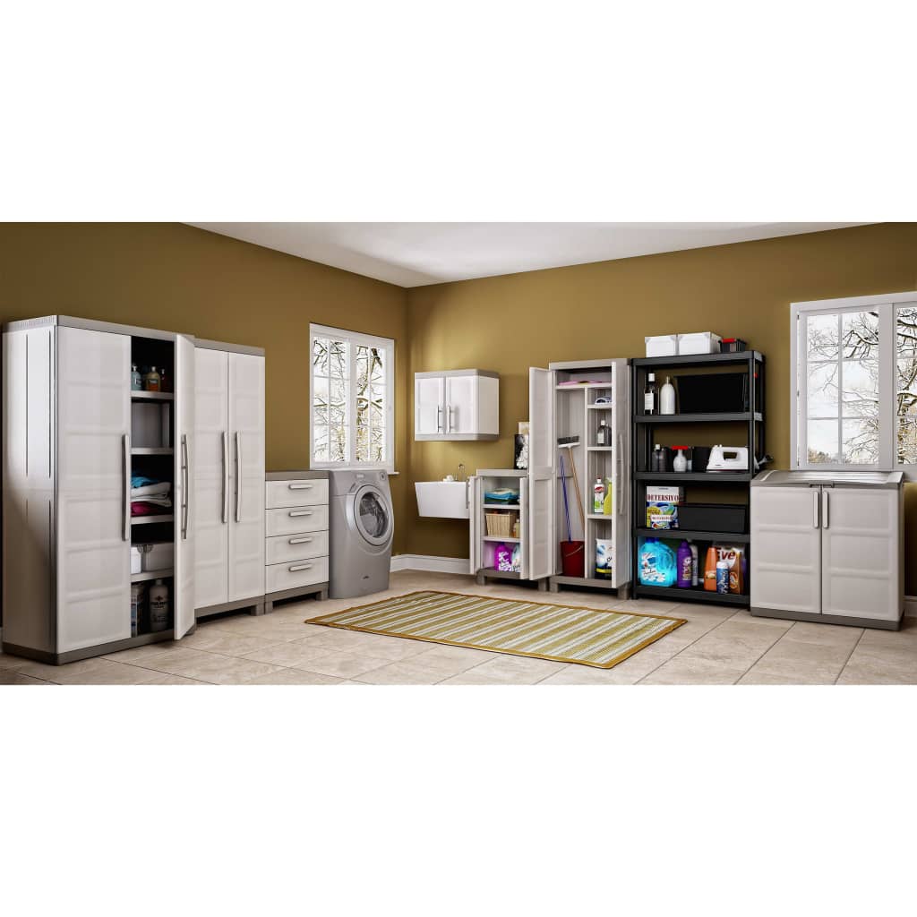 Low Storage Cabinet Excellence Beige and Taupe 97 cm