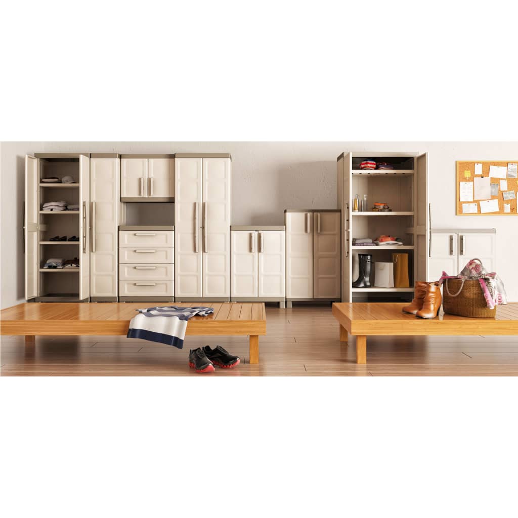 Low Storage Cabinet Excellence Beige and Taupe 97 cm