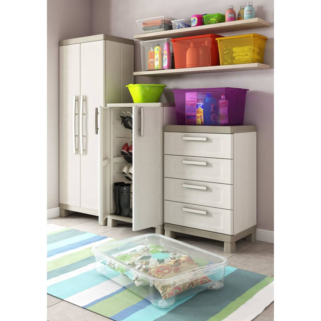 Low Storage Cabinet Excellence Beige and Taupe 97 cm