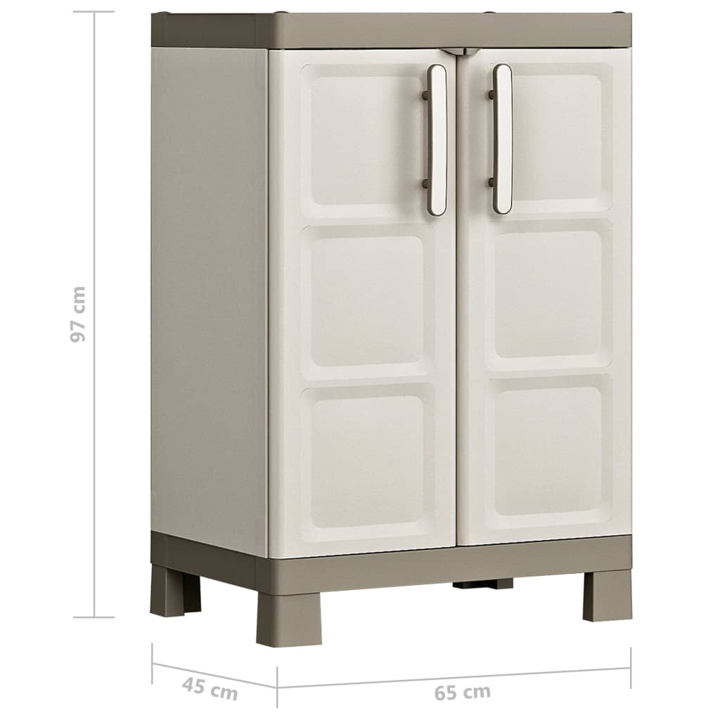 Low Storage Cabinet Excellence Beige and Taupe 97 cm