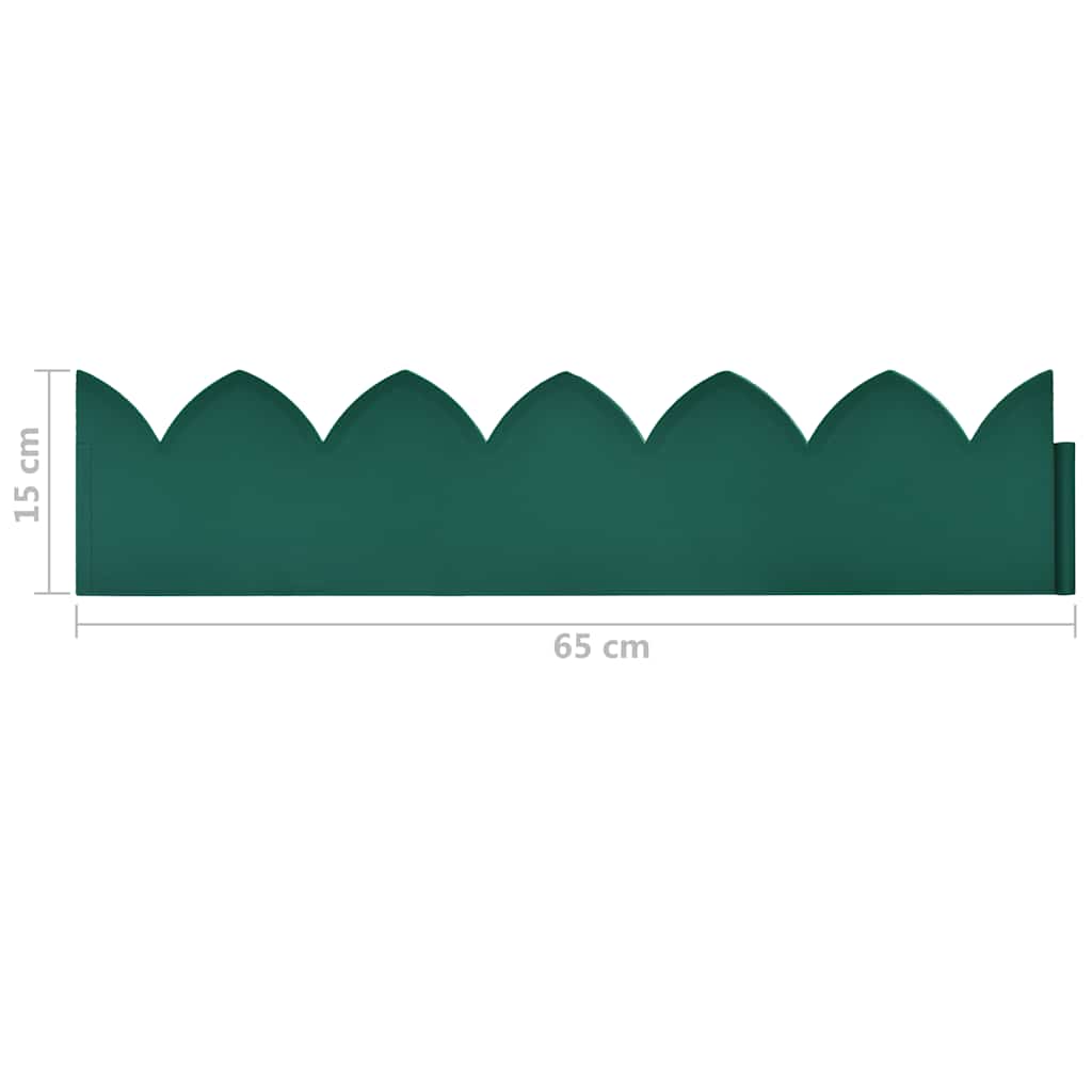 Lawn Edgings 10 pcs Green 65x15 cm PP
