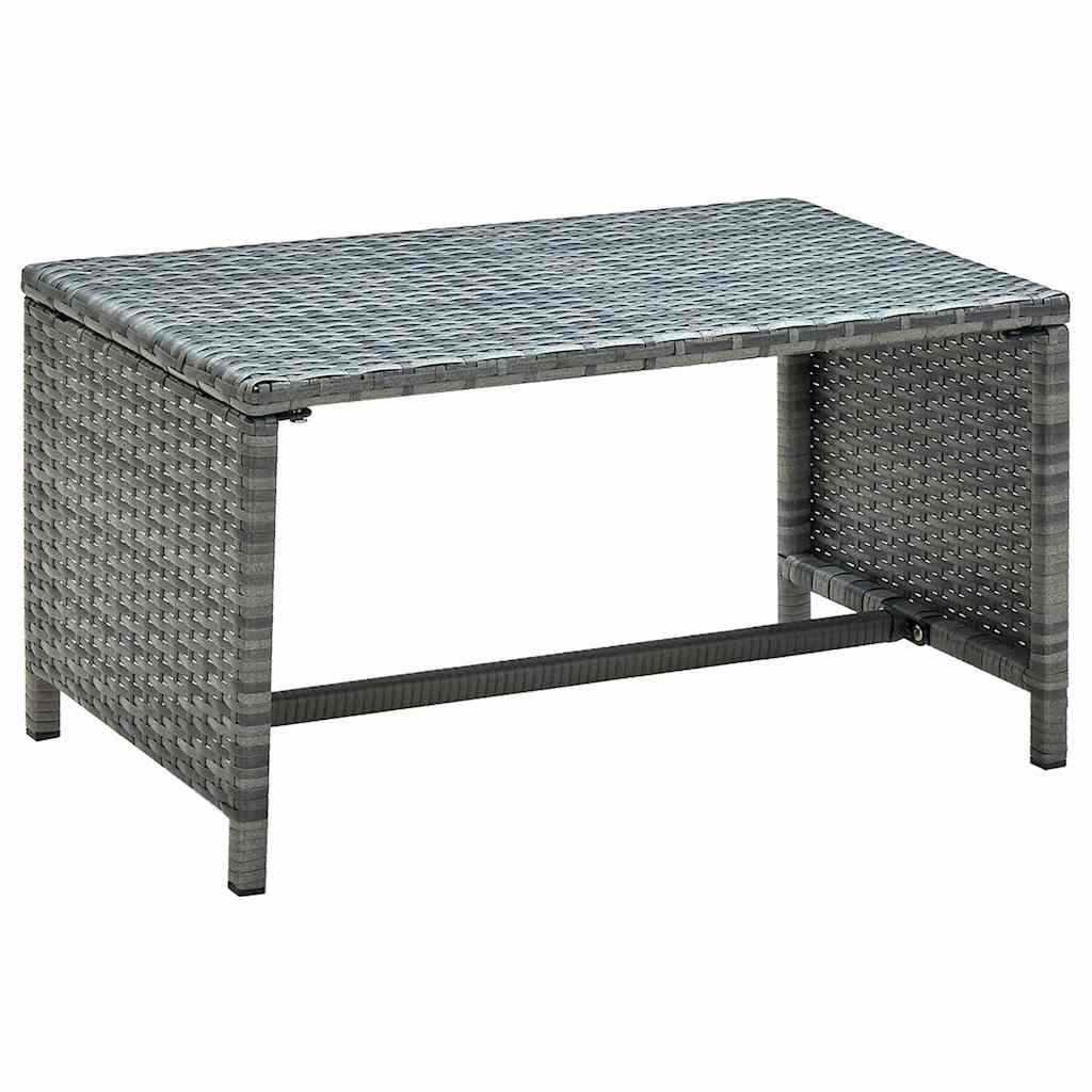 46394 vidaXL Coffee Table Anthracite 70x40x38 cm Poly Rattan