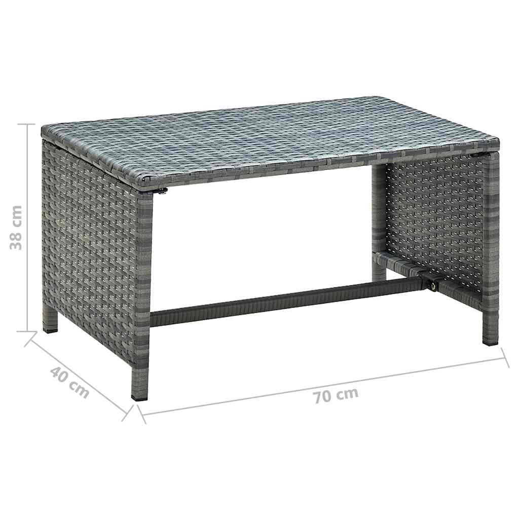 46394 vidaXL Coffee Table Anthracite 70x40x38 cm Poly Rattan