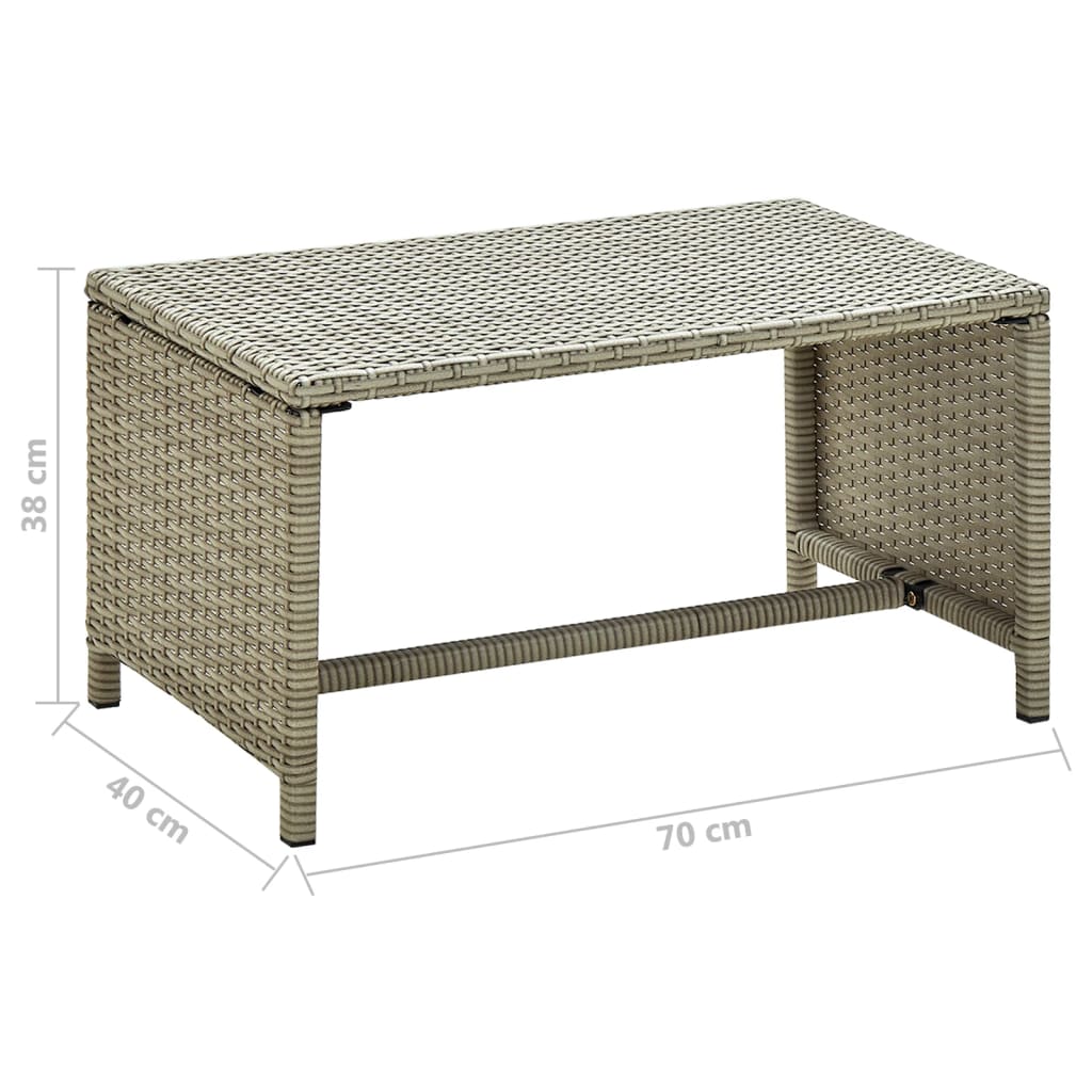 46395 vidaXL Coffee Table Beige 70x40x38 cm Poly Rattan