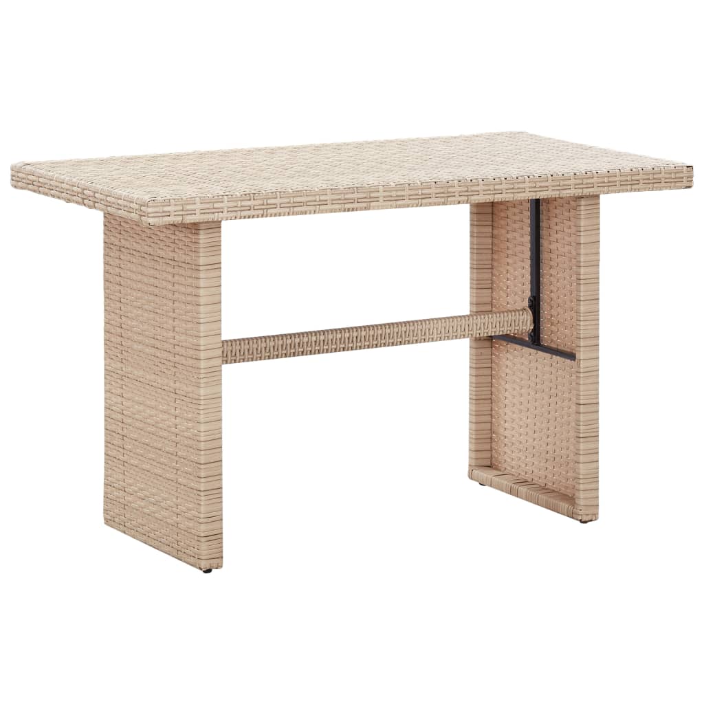 vidaXL Garden Table Beige 110x60x67 cm Poly Rattan