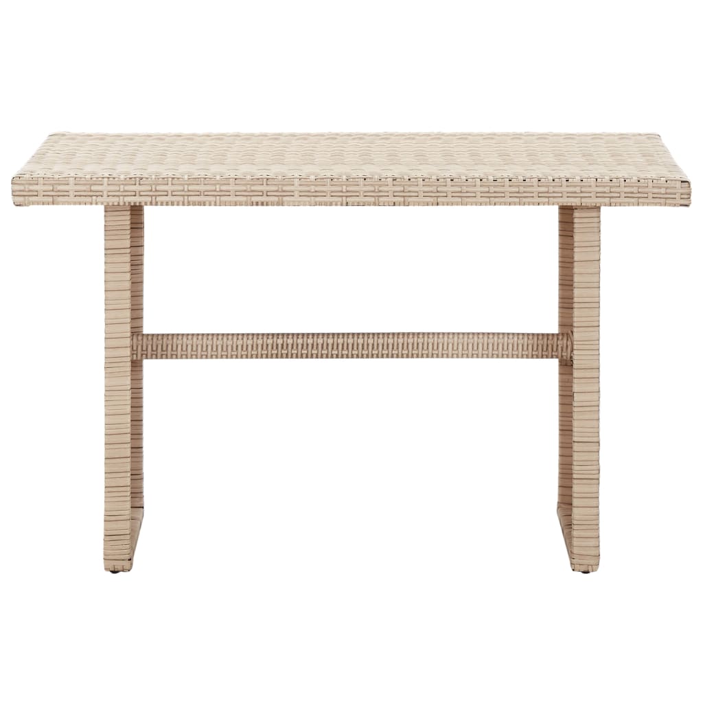 vidaXL Garden Table Beige 110x60x67 cm Poly Rattan