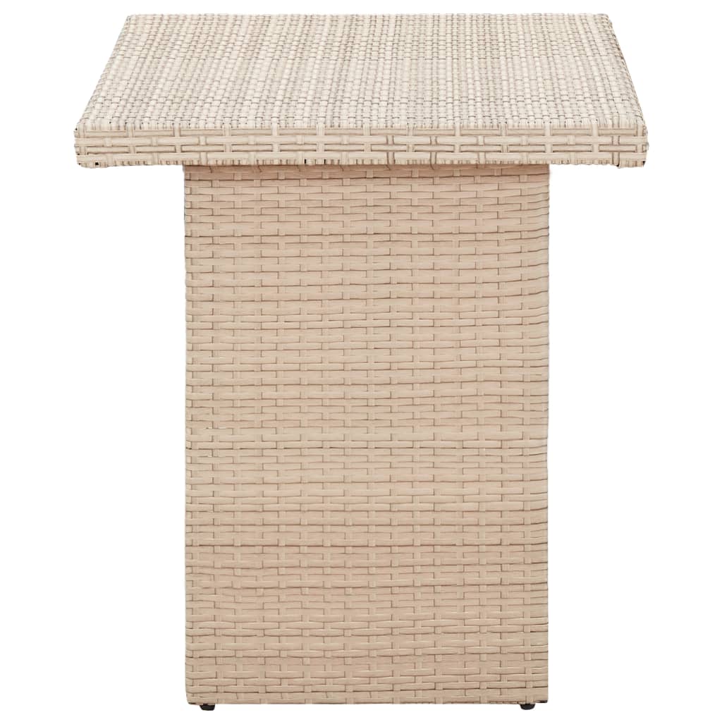 vidaXL Garden Table Beige 110x60x67 cm Poly Rattan