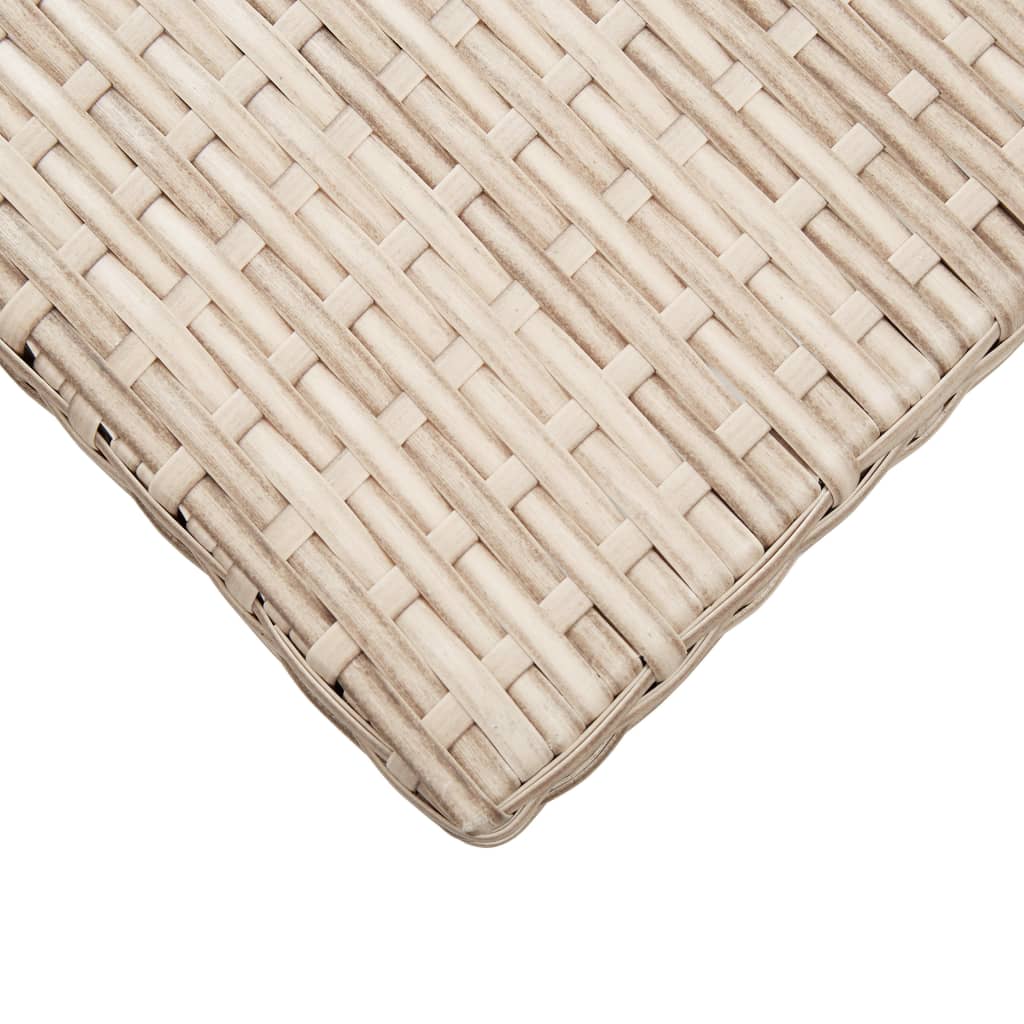 vidaXL Garden Table Beige 110x60x67 cm Poly Rattan