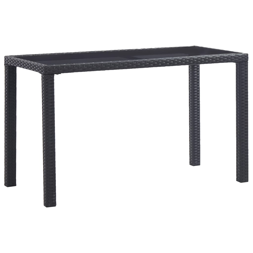 vidaXL Garden Table Black 123x60x74 cm Poly Rattan