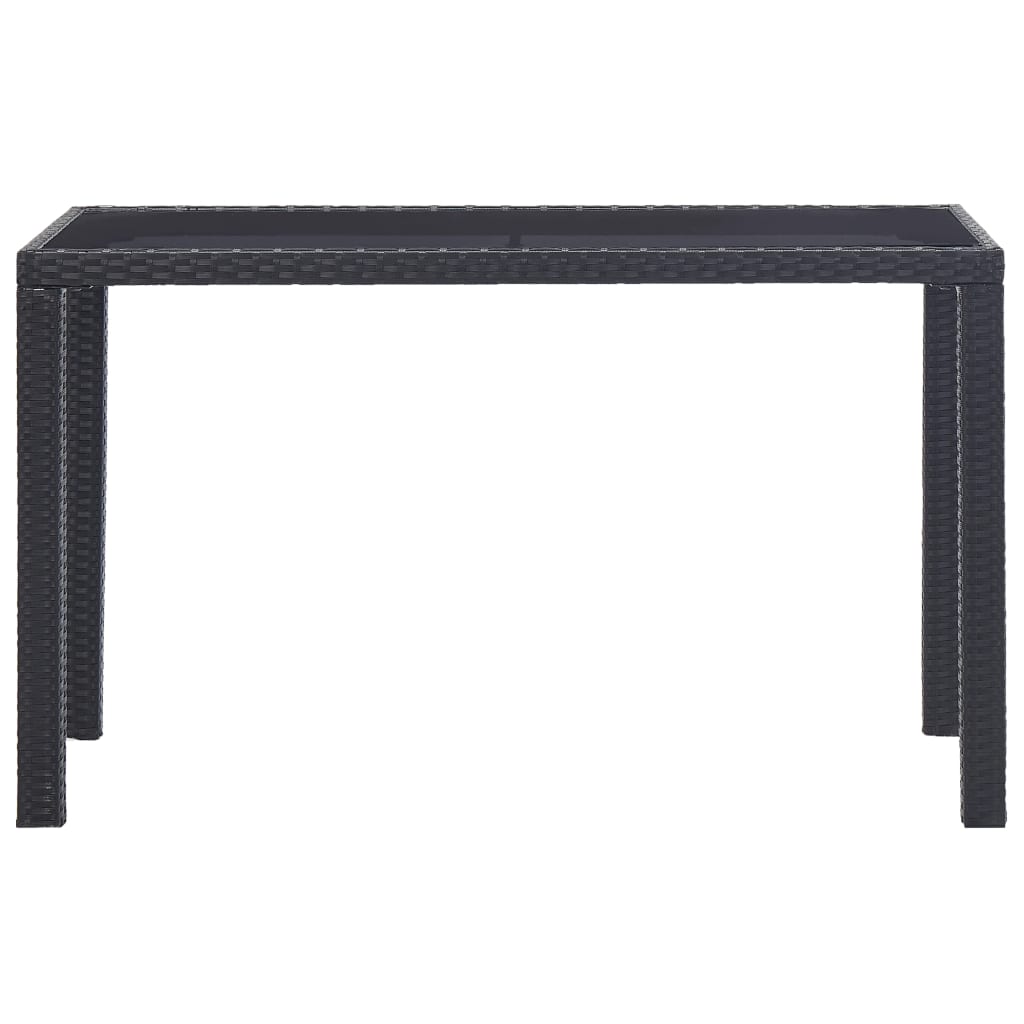 vidaXL Garden Table Black 123x60x74 cm Poly Rattan