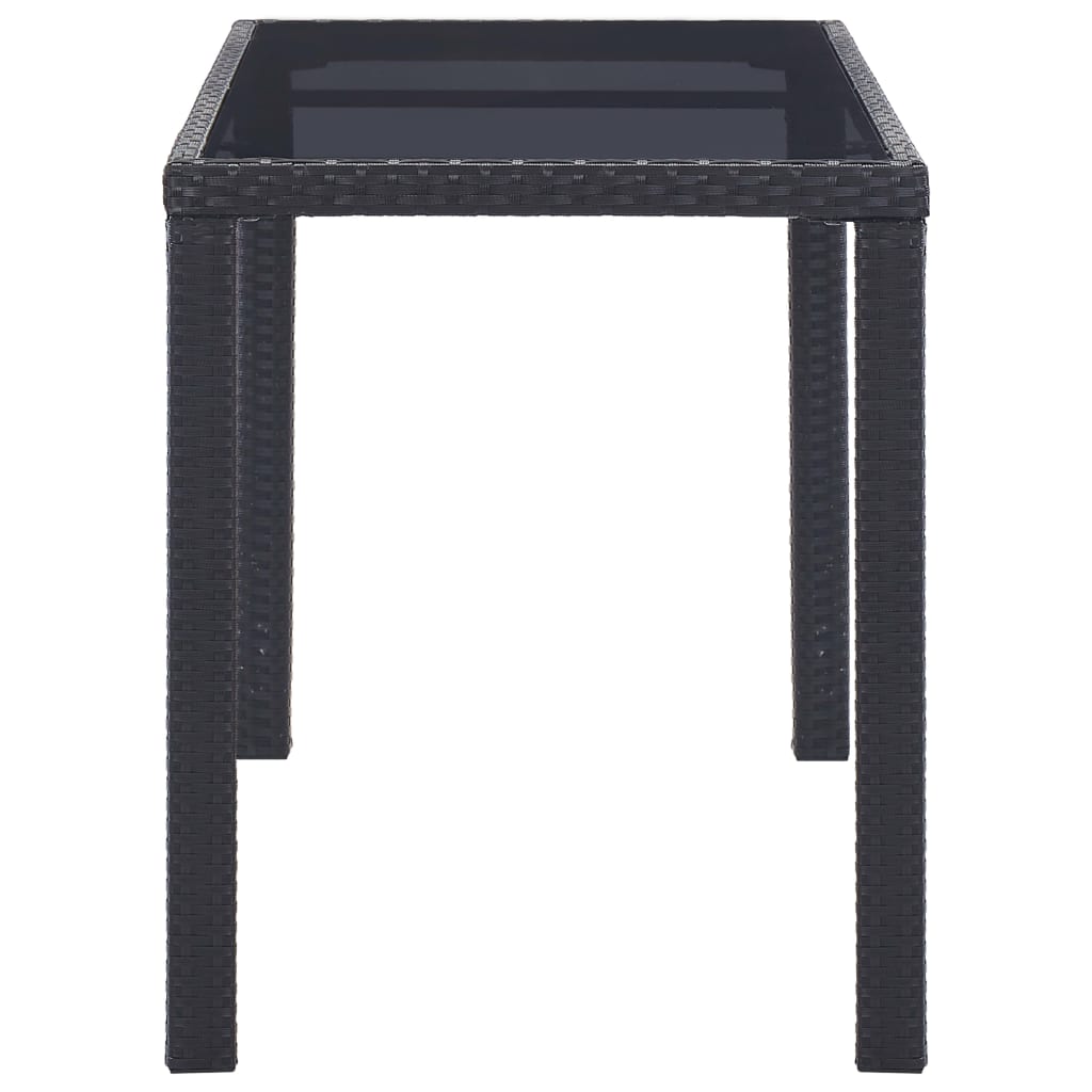 vidaXL Garden Table Black 123x60x74 cm Poly Rattan