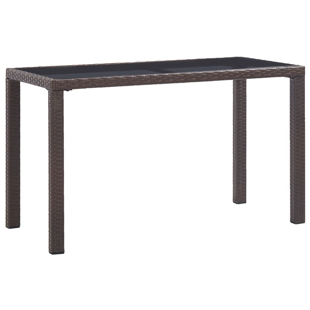 46447 vidaXL Garden Table Brown 123x60x74 cm Poly Rattan