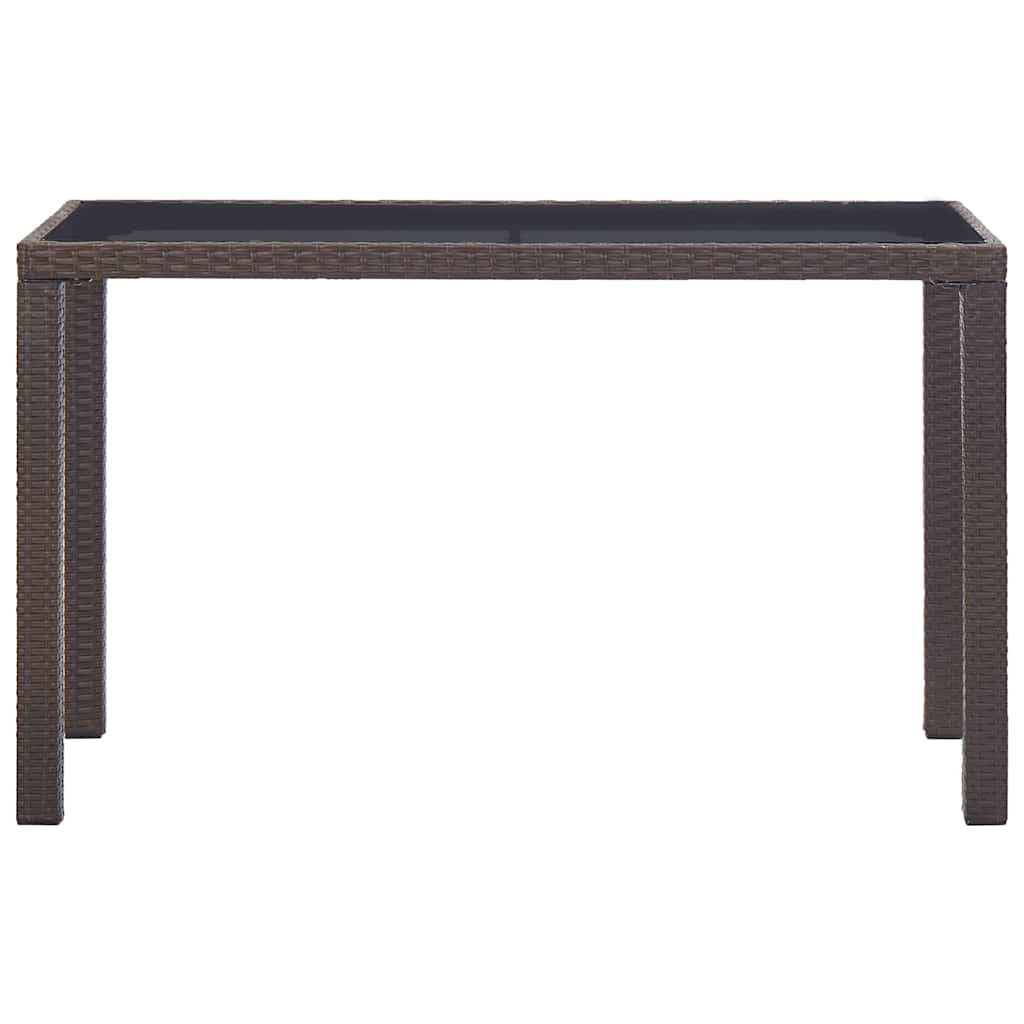 46447 vidaXL Garden Table Brown 123x60x74 cm Poly Rattan