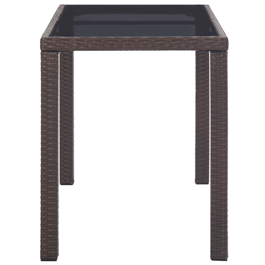 46447 vidaXL Garden Table Brown 123x60x74 cm Poly Rattan