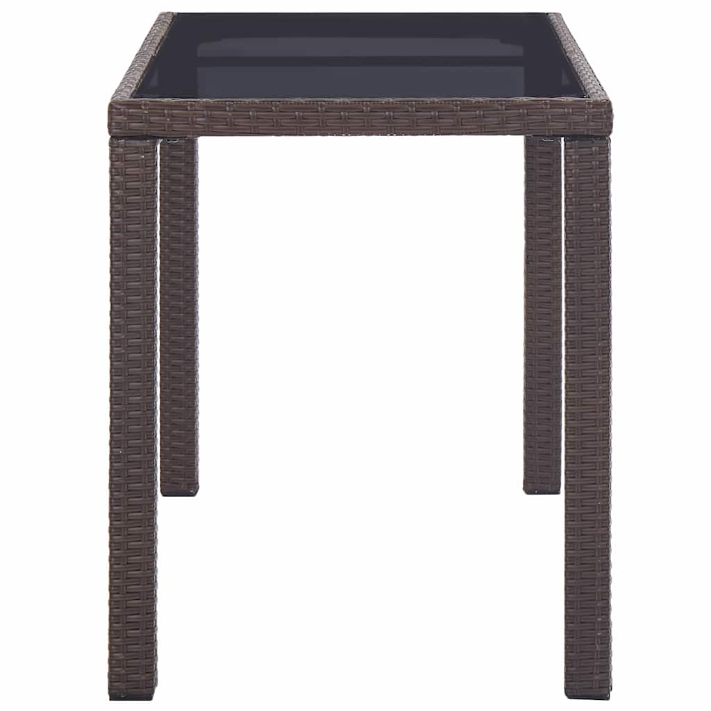 46447 vidaXL Garden Table Brown 123x60x74 cm Poly Rattan