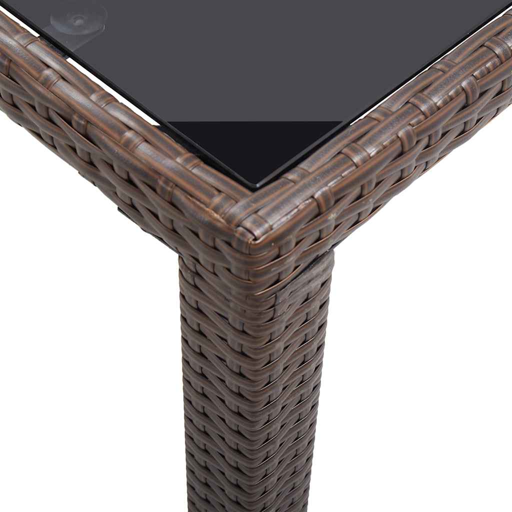 46447 vidaXL Garden Table Brown 123x60x74 cm Poly Rattan