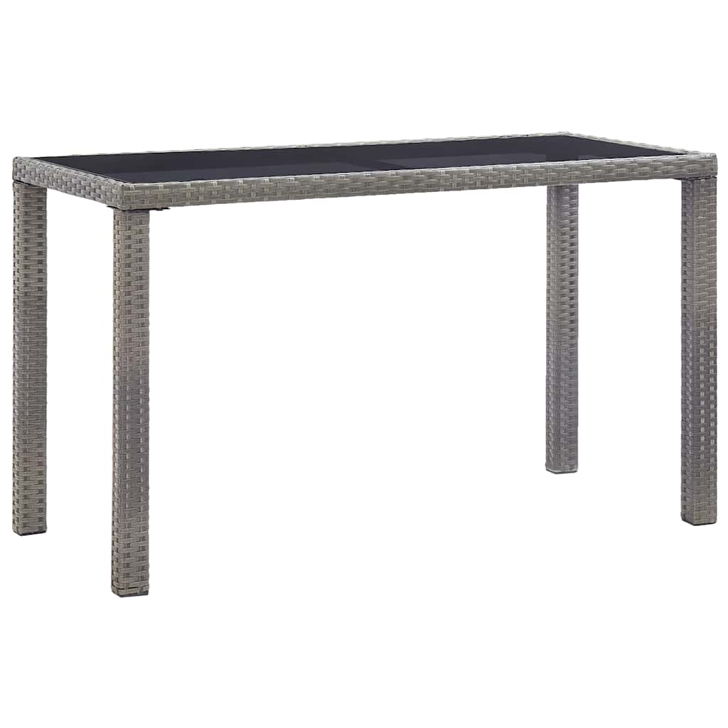 46448 vidaXL Garden Table Anthracite 123x60x74 cm Poly Rattan