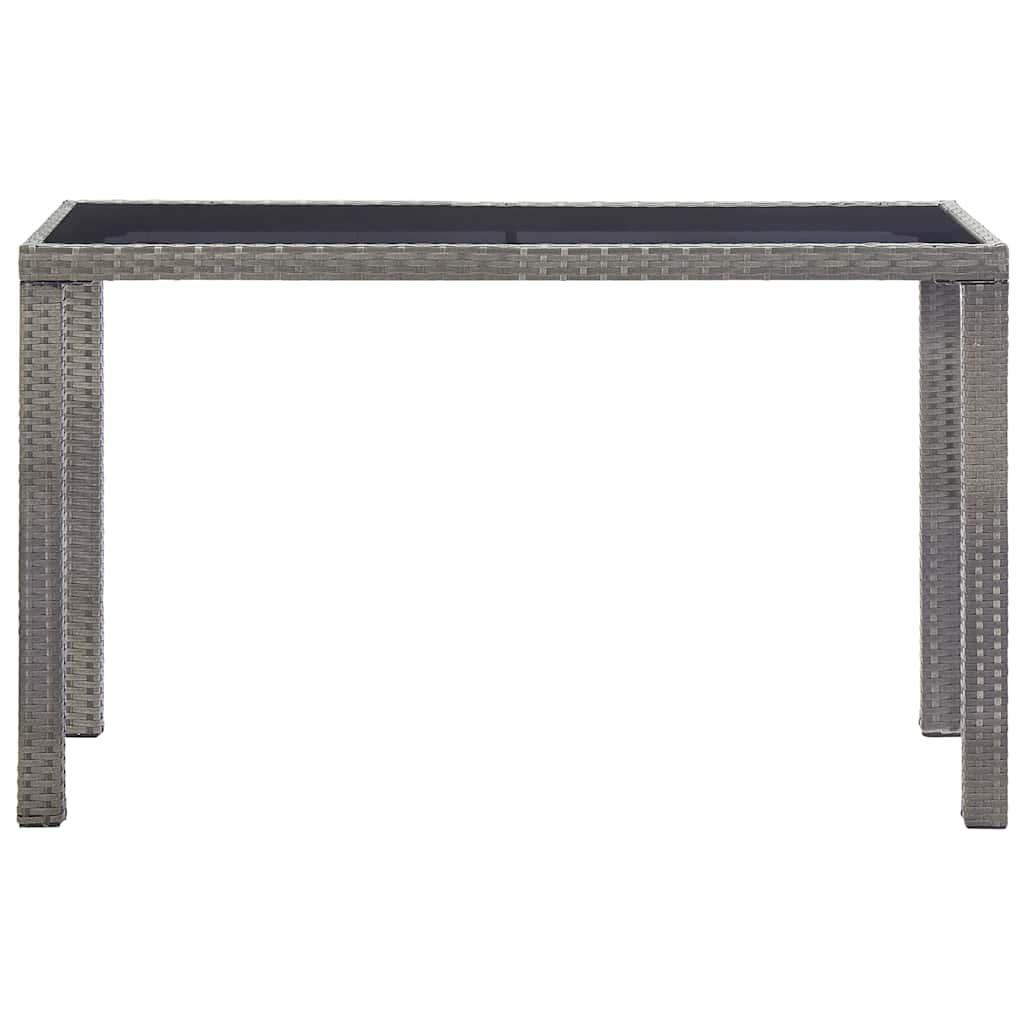 46448 vidaXL Garden Table Anthracite 123x60x74 cm Poly Rattan