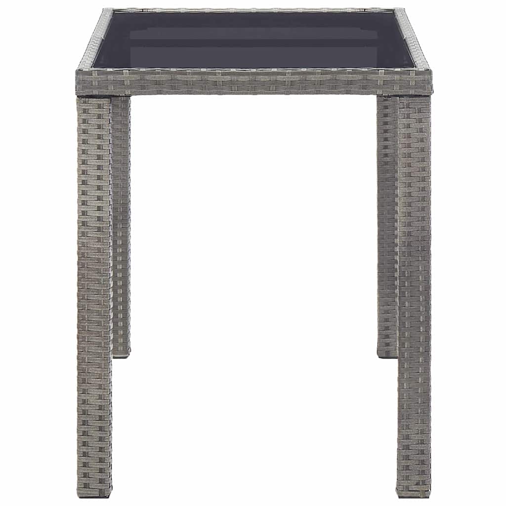46448 vidaXL Garden Table Anthracite 123x60x74 cm Poly Rattan