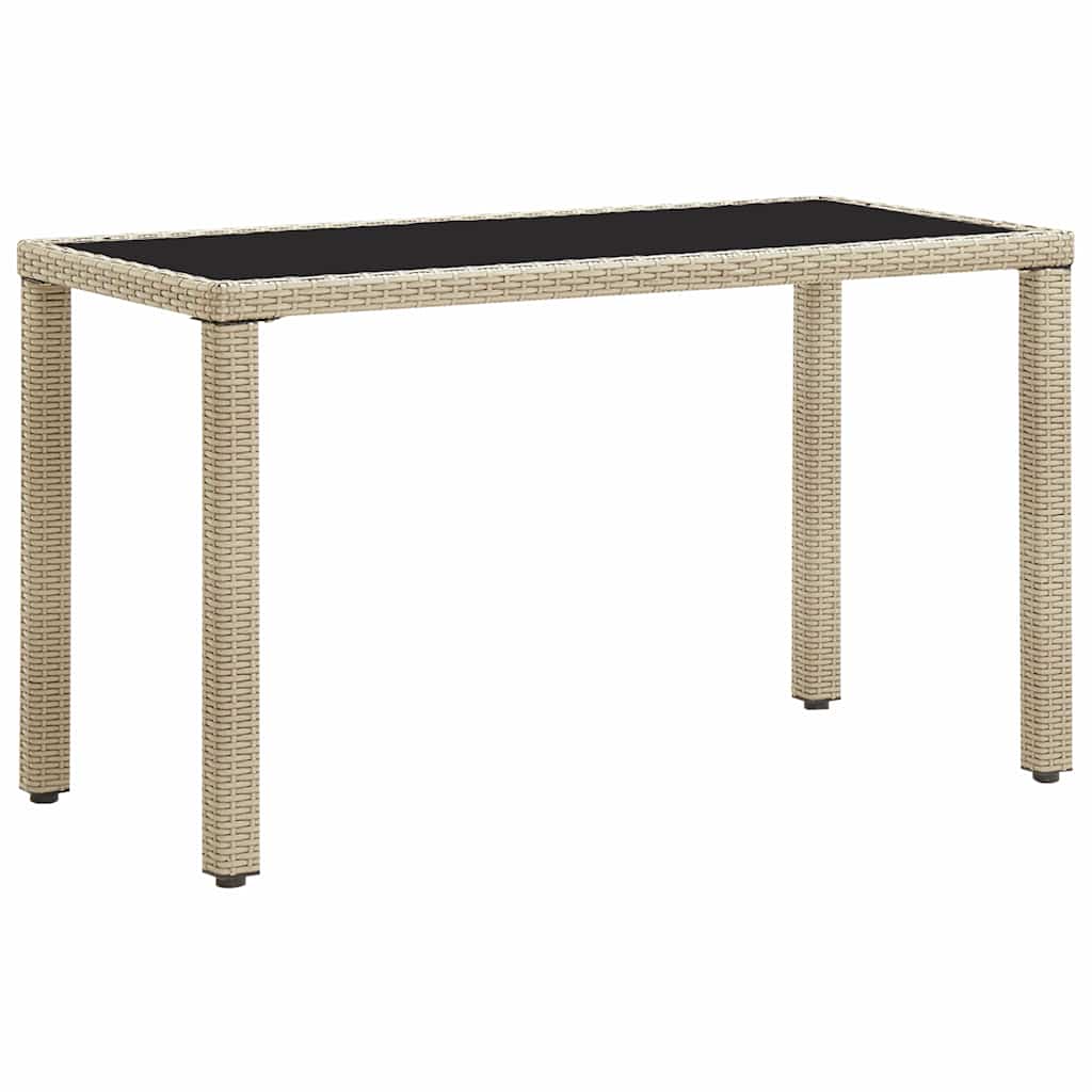 46449 vidaXL Garden Table Beige 123x60x74 cm Poly Rattan