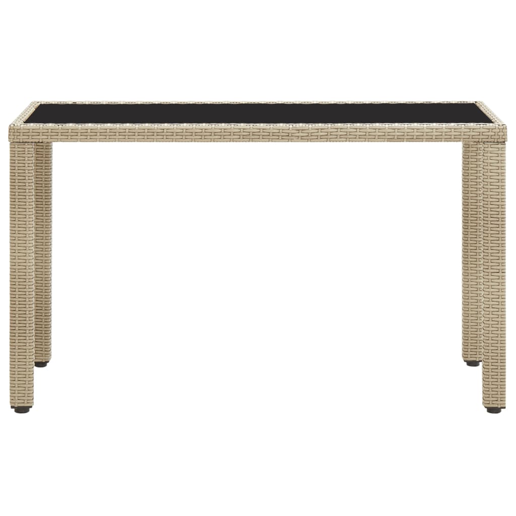 46449 vidaXL Garden Table Beige 123x60x74 cm Poly Rattan