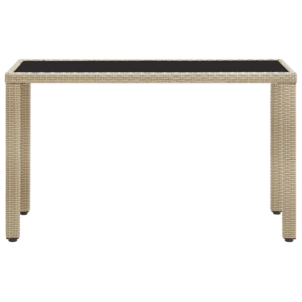 46449 vidaXL Garden Table Beige 123x60x74 cm Poly Rattan