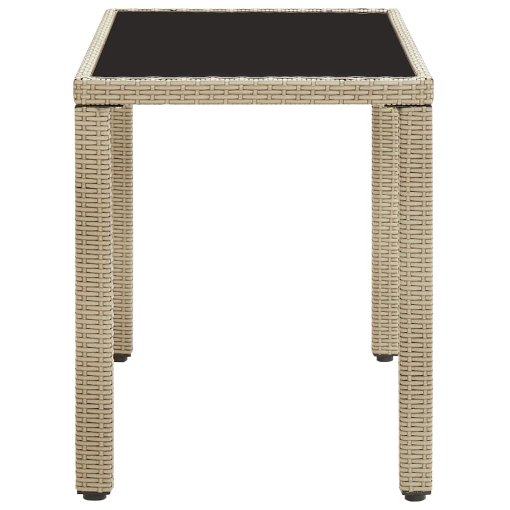 46449 vidaXL Garden Table Beige 123x60x74 cm Poly Rattan