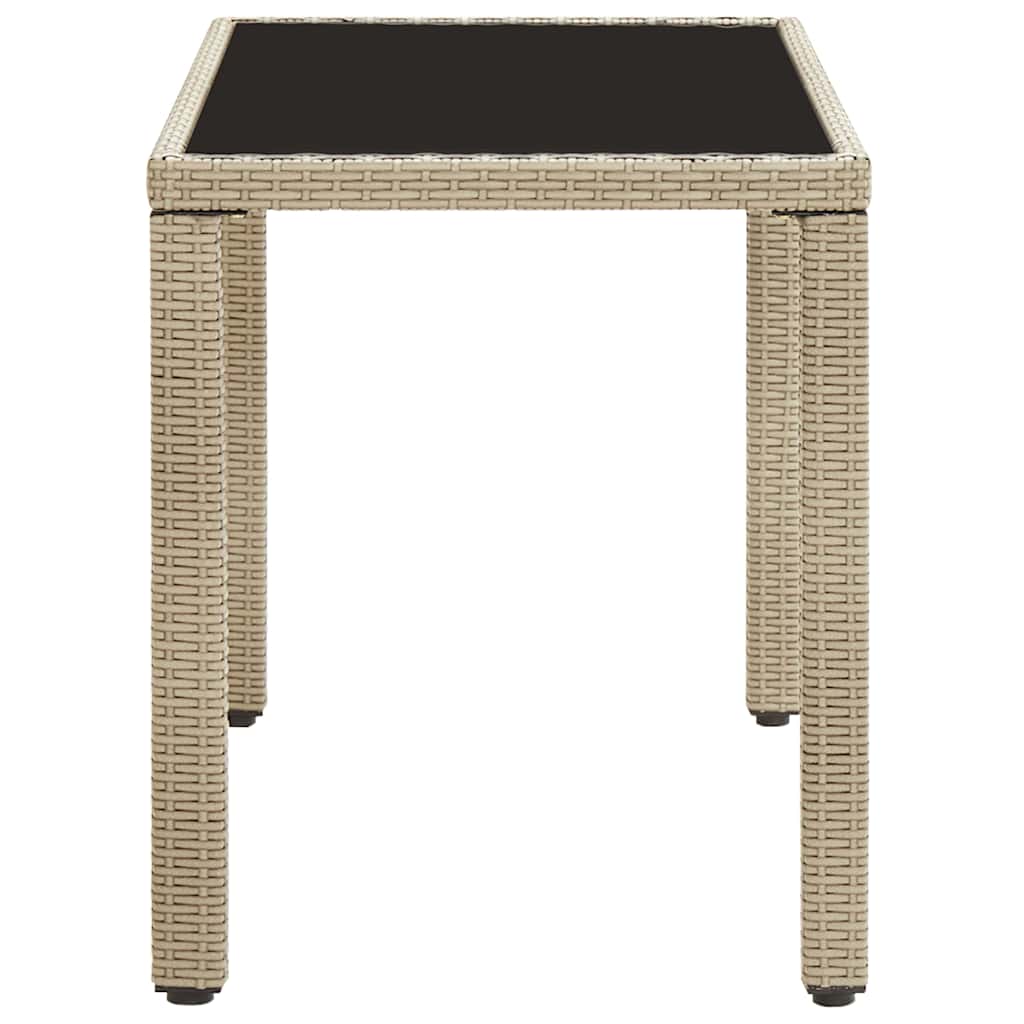 46449 vidaXL Garden Table Beige 123x60x74 cm Poly Rattan