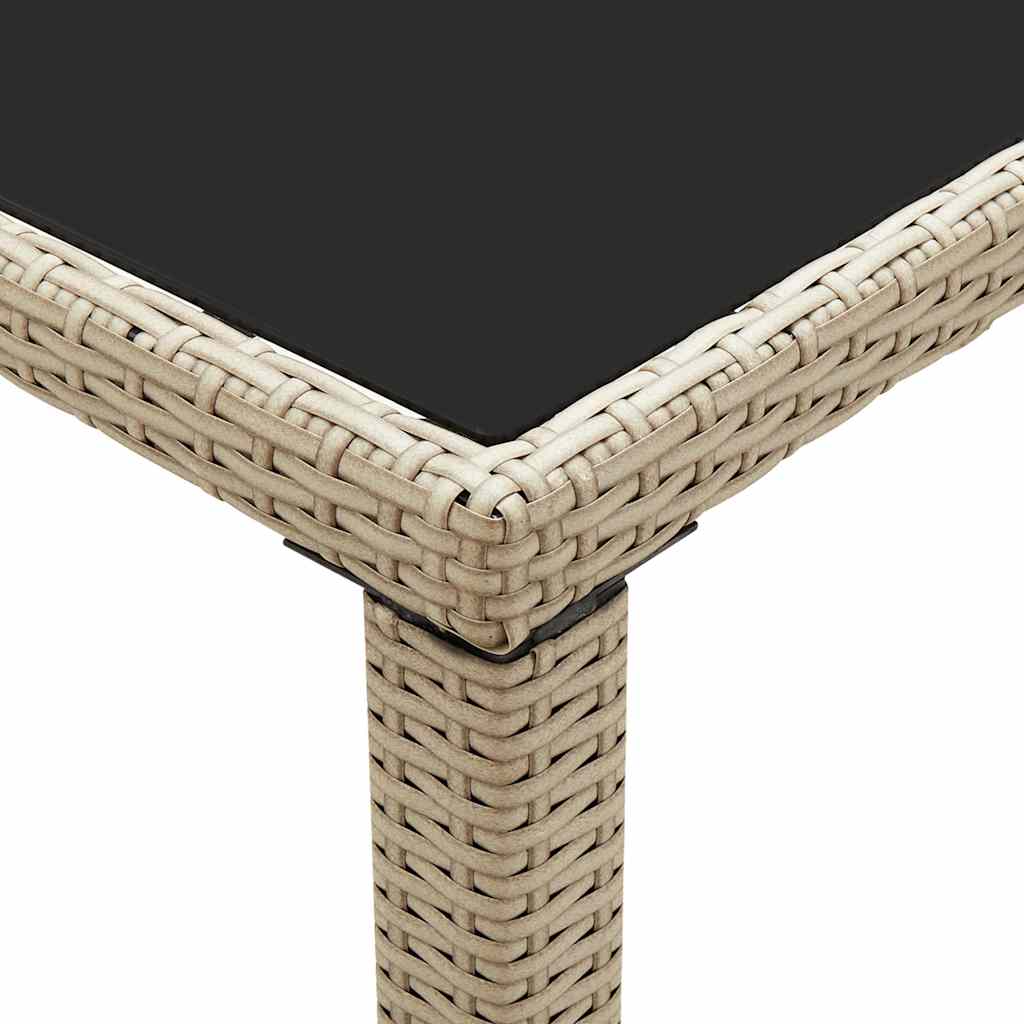 46449 vidaXL Garden Table Beige 123x60x74 cm Poly Rattan
