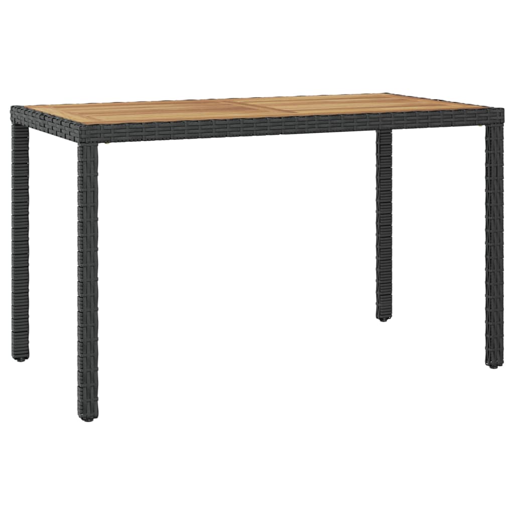46450 vidaXL Garden Table Black and Brown 123x60x74 cm Solid Acacia Wood