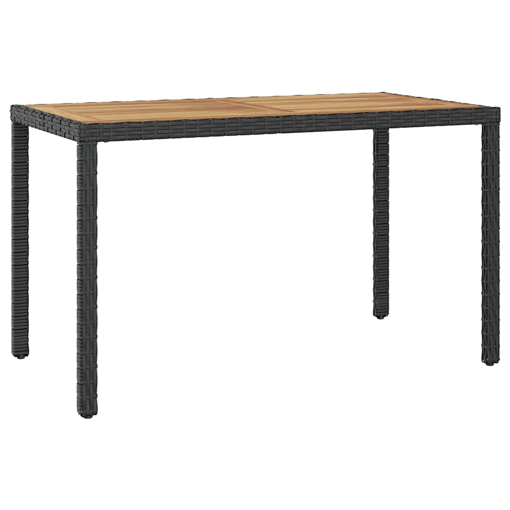 46450 vidaXL Garden Table Black and Brown 123x60x74 cm Solid Acacia Wood