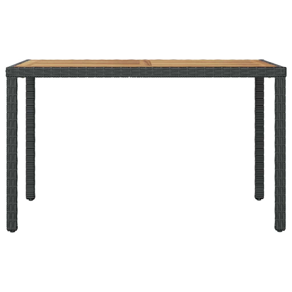 46450 vidaXL Garden Table Black and Brown 123x60x74 cm Solid Acacia Wood