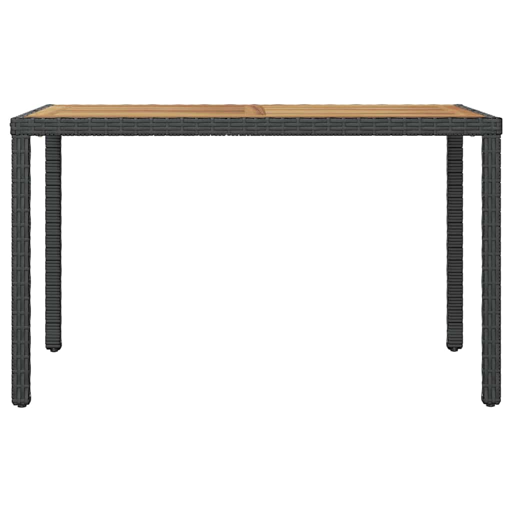 46450 vidaXL Garden Table Black and Brown 123x60x74 cm Solid Acacia Wood