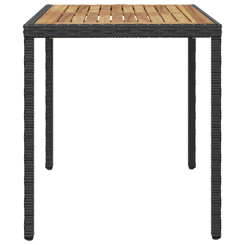 46450 vidaXL Garden Table Black and Brown 123x60x74 cm Solid Acacia Wood