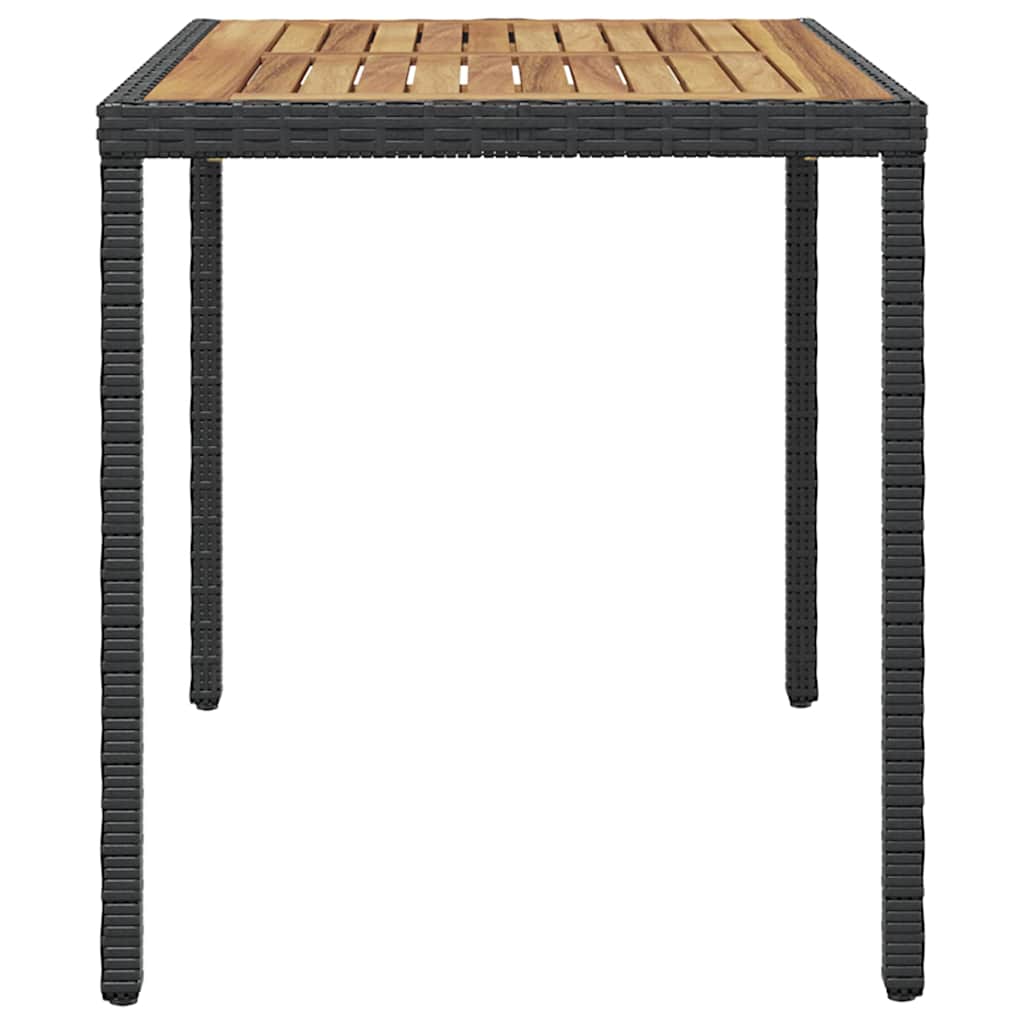 46450 vidaXL Garden Table Black and Brown 123x60x74 cm Solid Acacia Wood