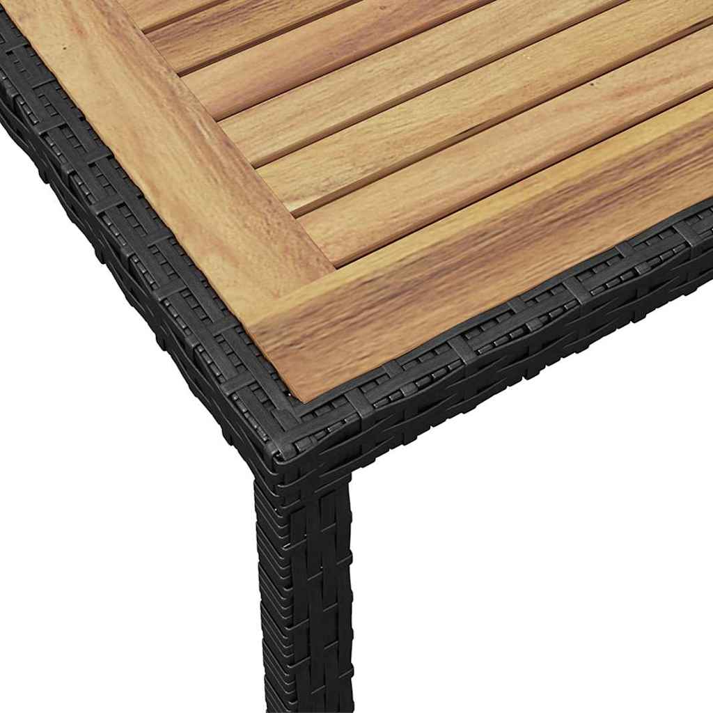 46450 vidaXL Garden Table Black and Brown 123x60x74 cm Solid Acacia Wood