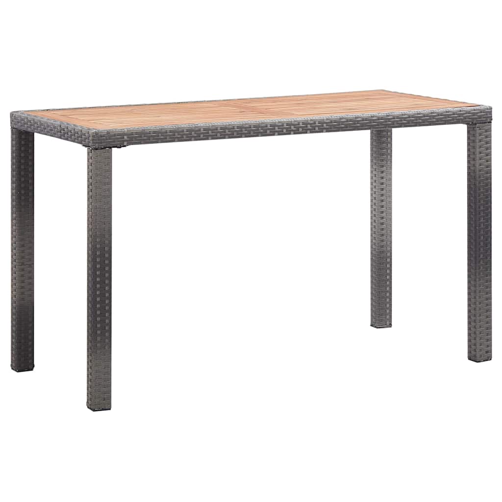 Garden Table Anthracite and Brown 123x60x74cm Solid Acacia Wood
