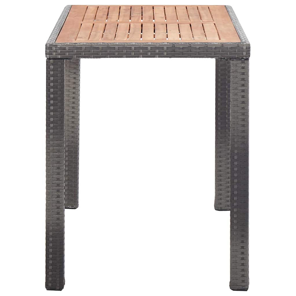 Garden Table Anthracite and Brown 123x60x74cm Solid Acacia Wood