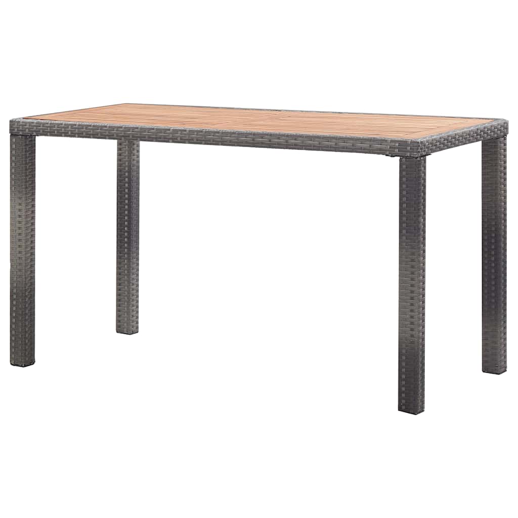 Garden Table Anthracite and Brown 123x60x74cm Solid Acacia Wood